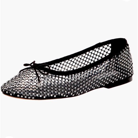 Steve Madden Shoes - NWT Steve Madden black mesh ballet flat 8.5 with crystals NIB